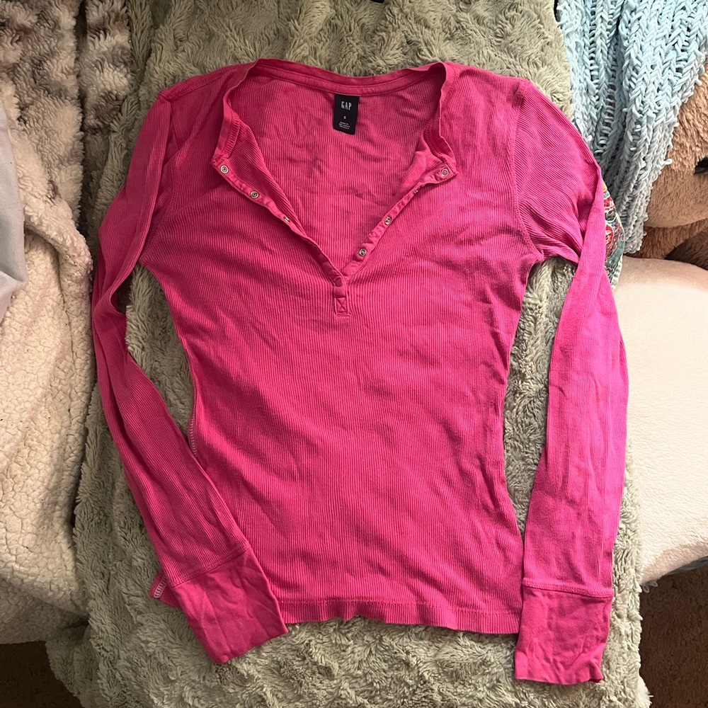GAP Fuchsia Long Sleeve Blouse